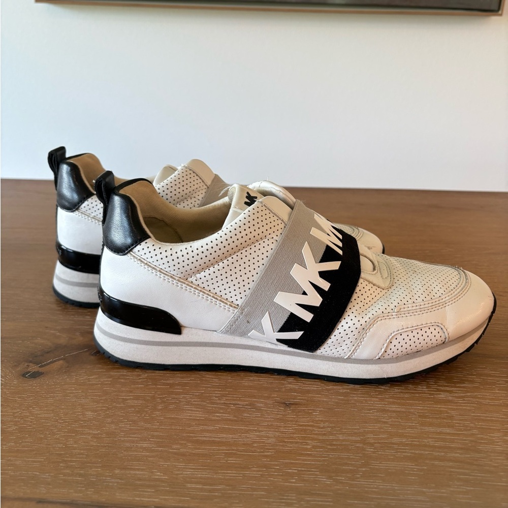 Michael Kors Cream and Black Logo Sneakers